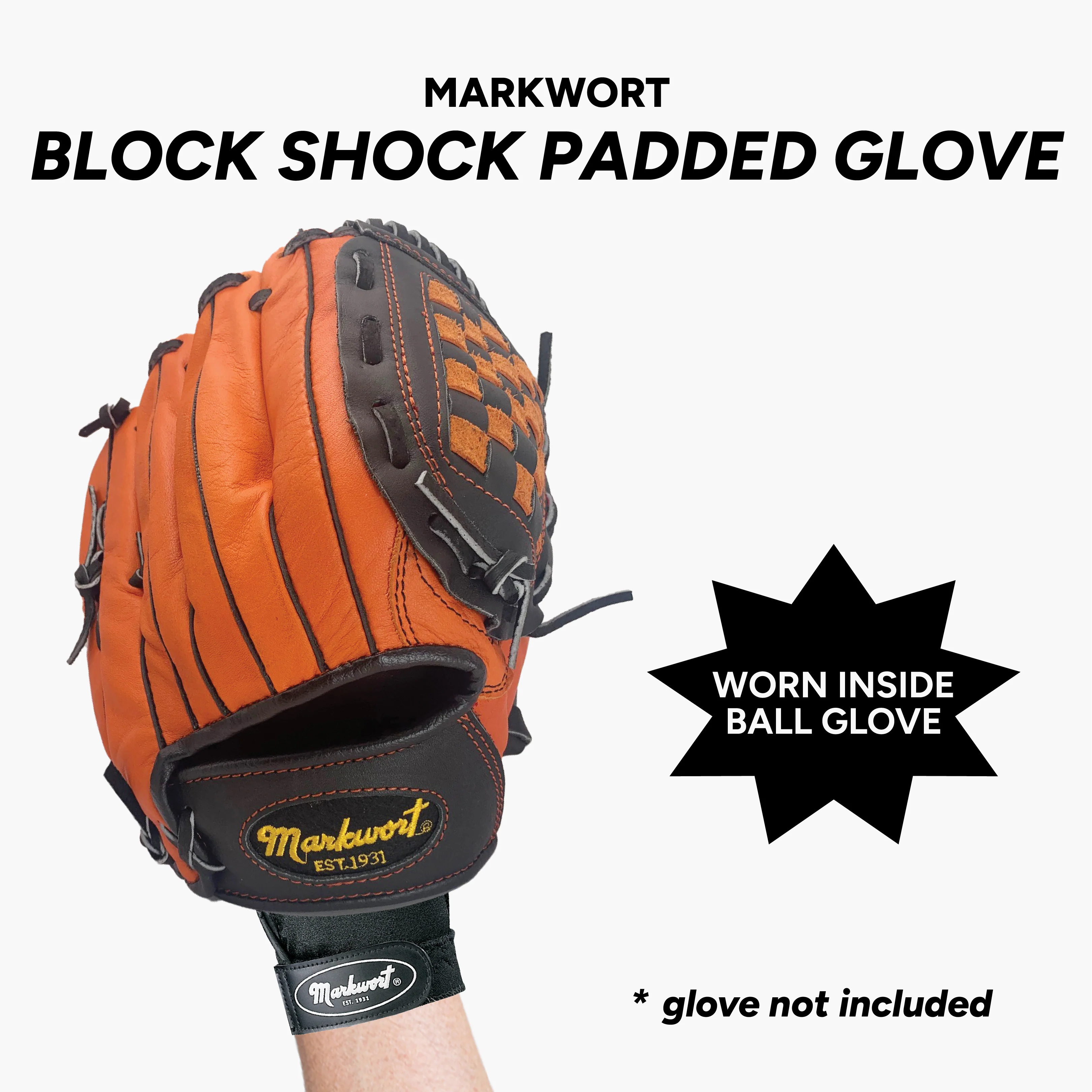 Markwort Blockshock Padded Shock Absorbing Inner Baseball Glove - Adult - Image 3