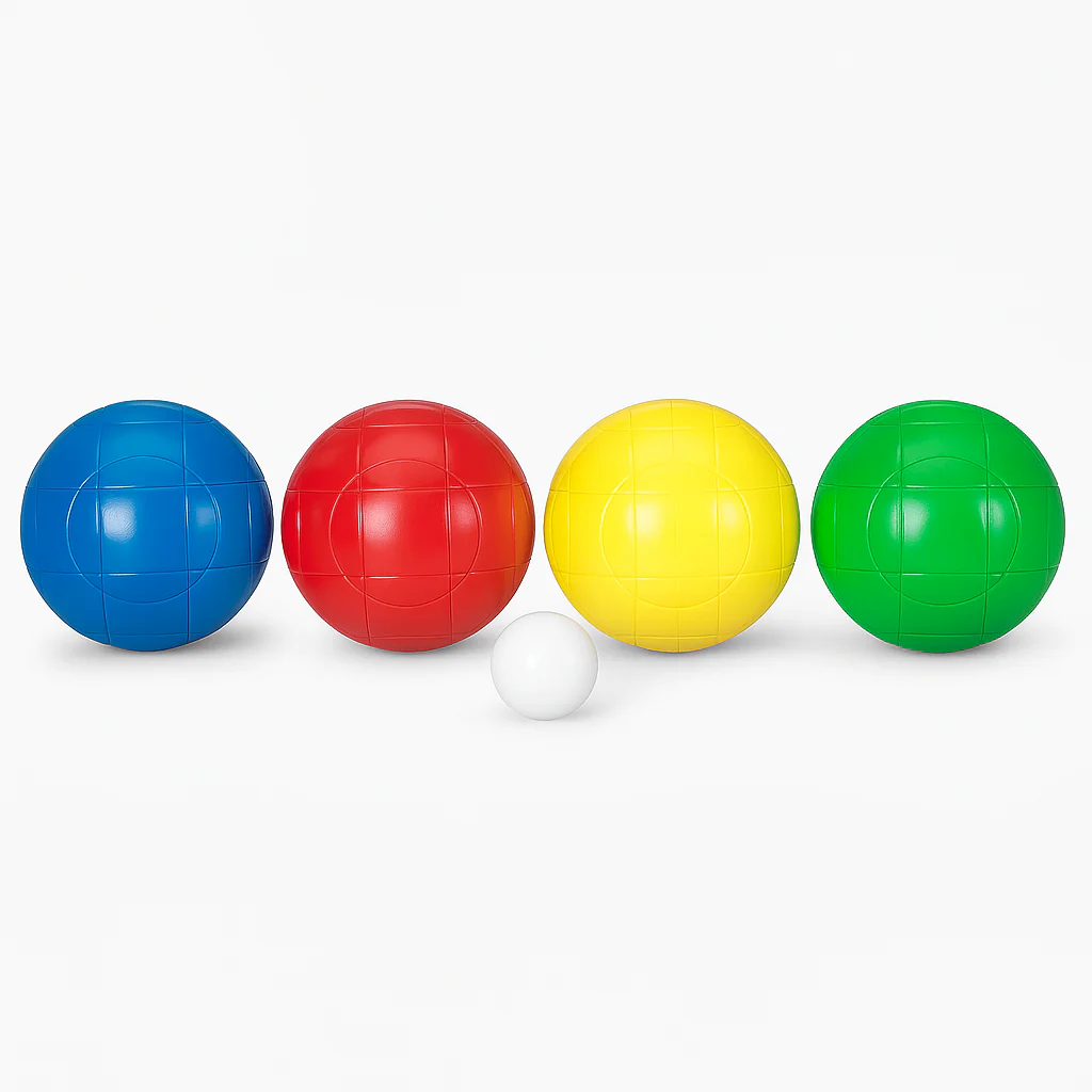 Markwort Lawn Bocce Ball Set – 9-Piece Set with 2 Balls Each in Blue, Green, Red & Yellow + White Jack Ball - Image 3