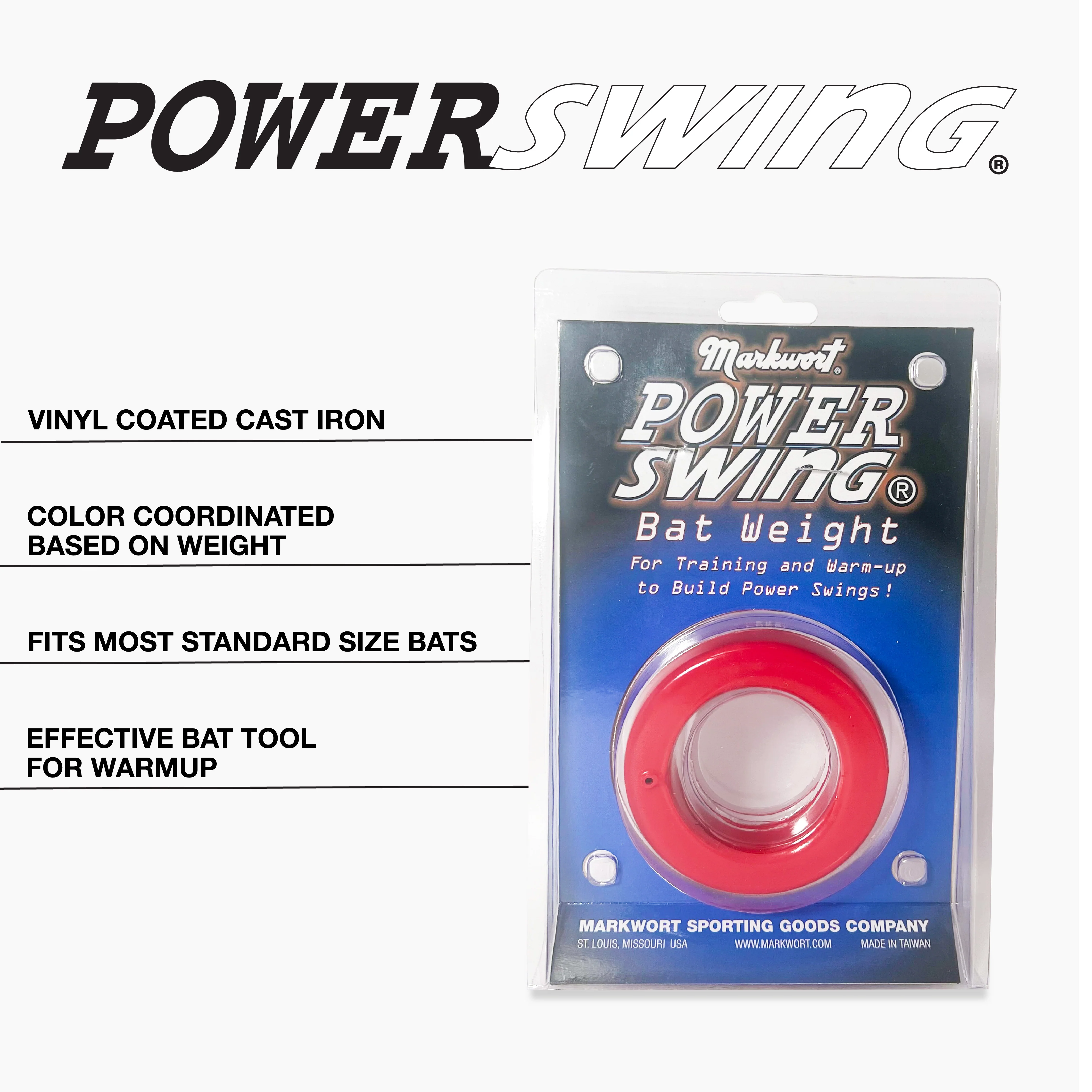 Markwort PowerSwing Baseball and Softball Donut Bat Weight Set - 12 Oz and 16 Oz - Image 3