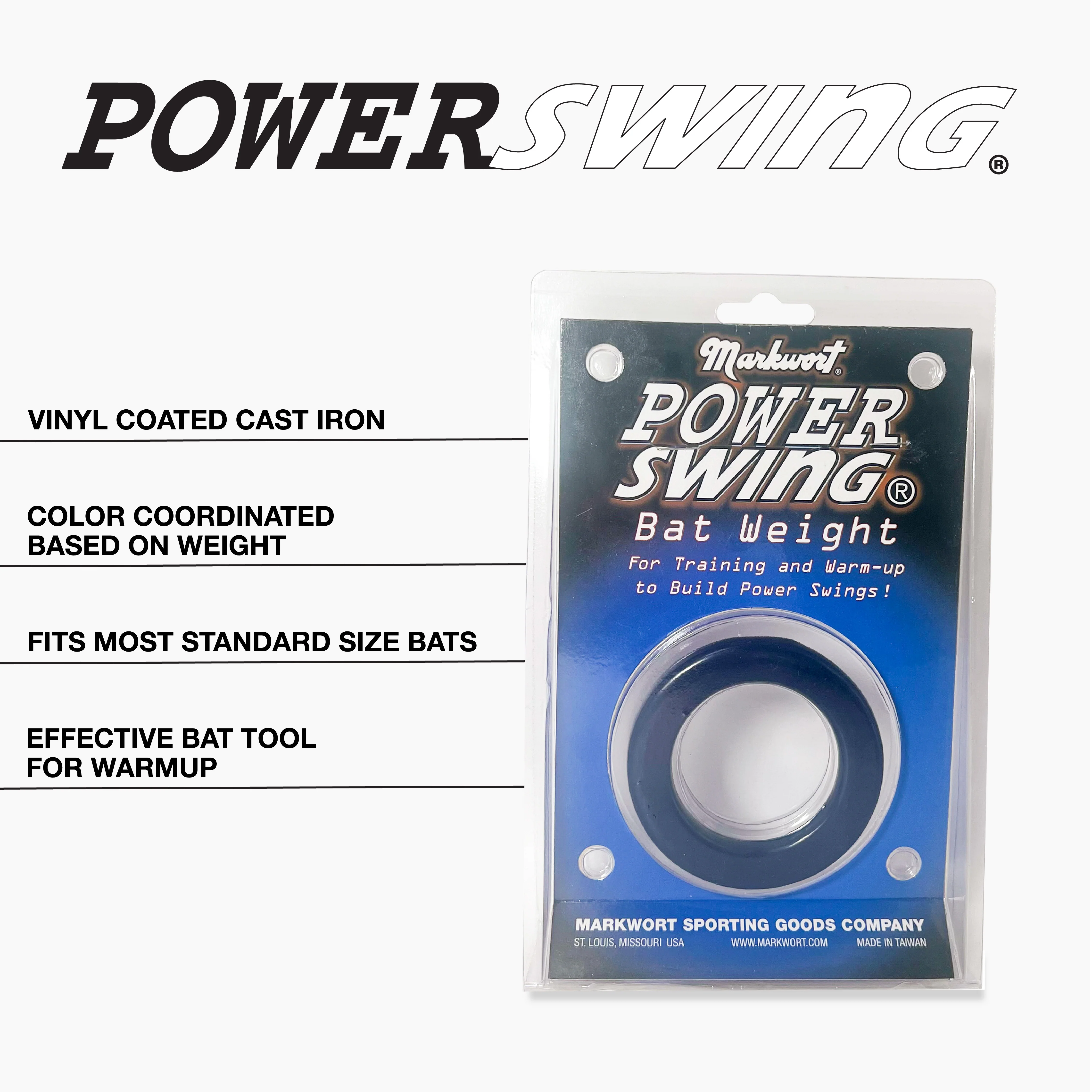 Markwort PowerSwing Baseball and Softball Donut Bat Weight Set - 4 Oz, 8 Oz and 12 Oz - Image 4