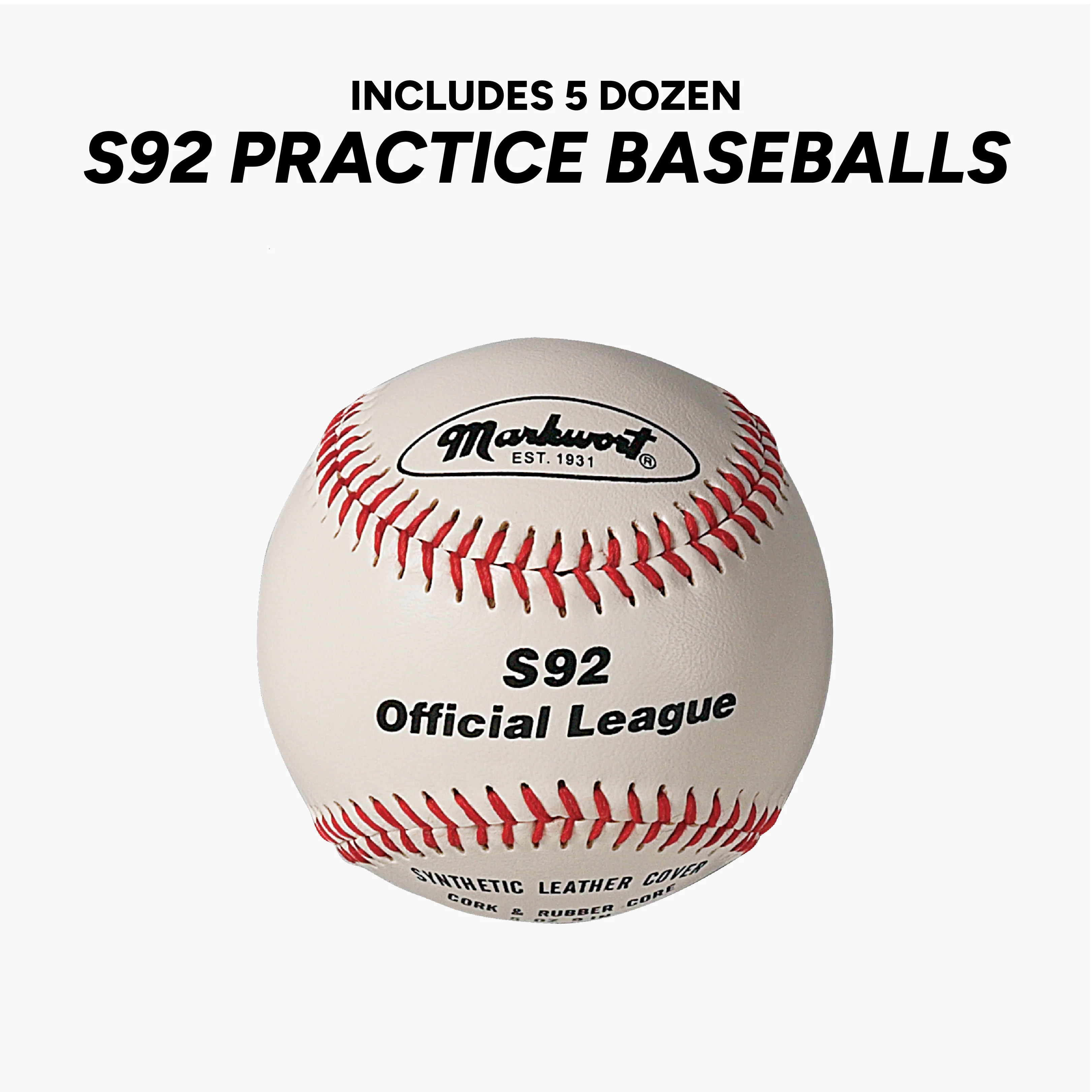 Markwort PowerSwing Baseball Bucket with 60 Practice Baseballs - Image 3