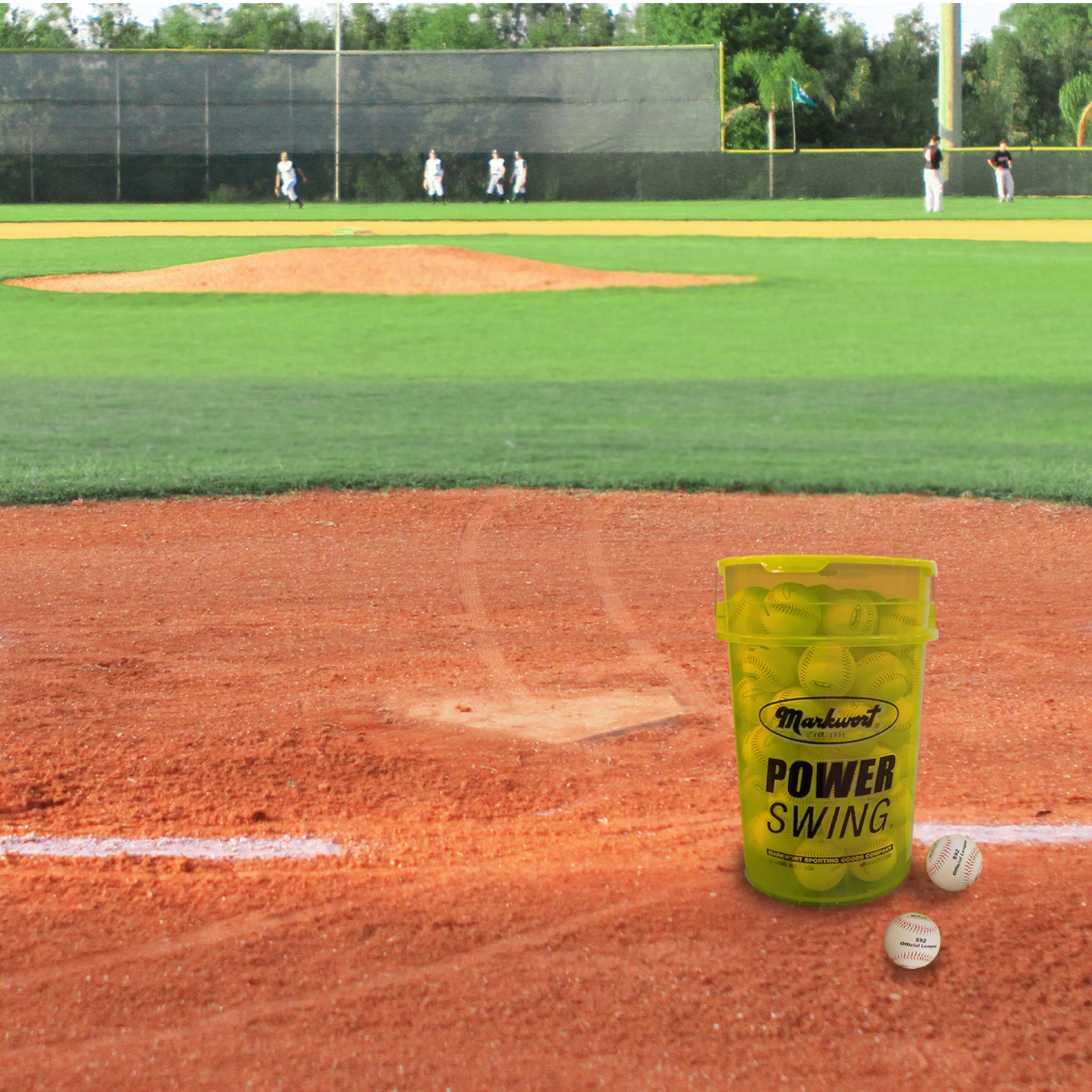 Markwort PowerSwing Baseball Bucket with 60 Practice Baseballs - Image 5